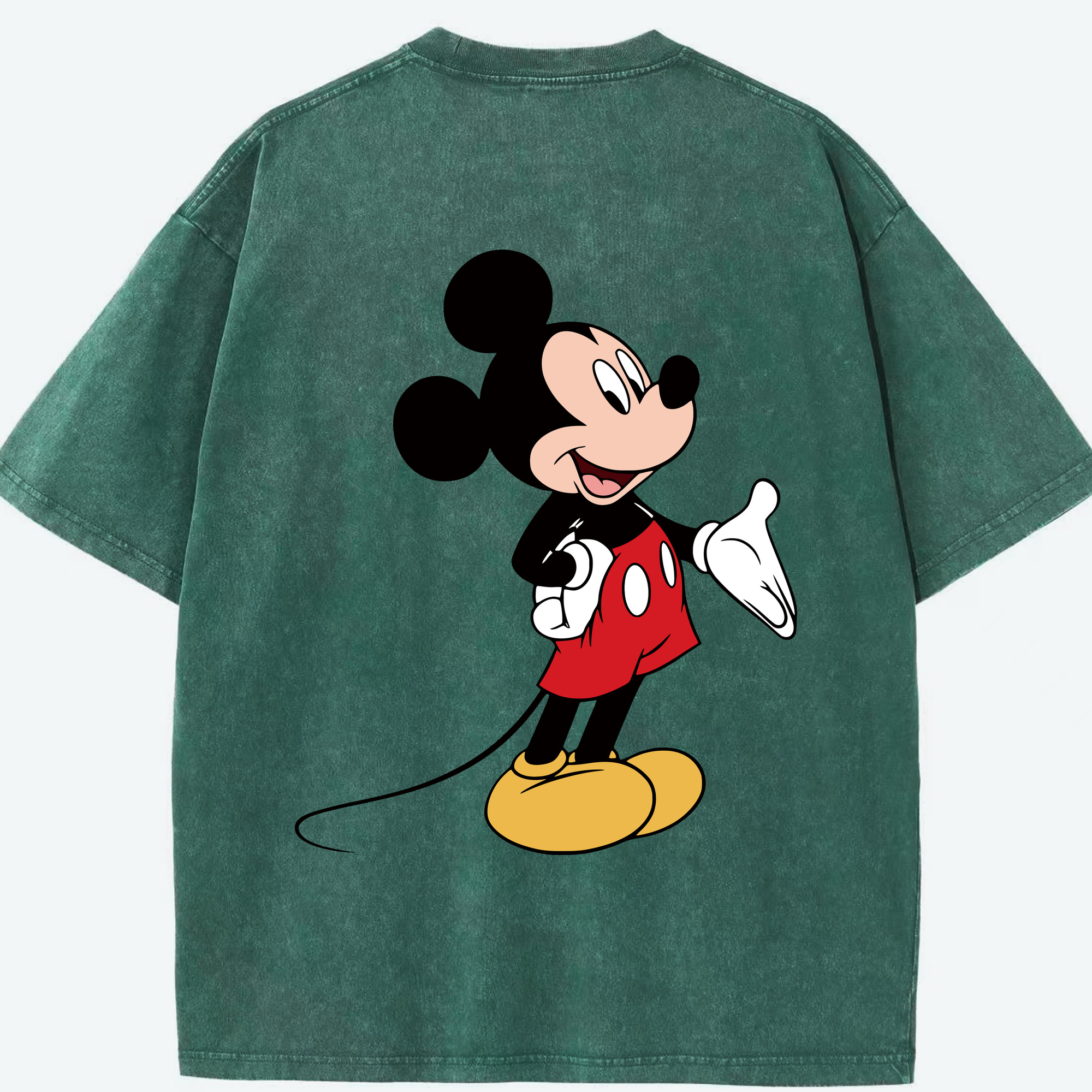 （画像用） ミッキーマウス Mickey Mouse 綿100% ヴィンテージ風 半袖Tシャツ（背面プリント）